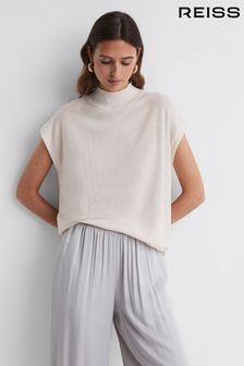 Piedra - Suéter sin mangas con cuello alzado de lana Clara de Reiss (568372) | 113 €