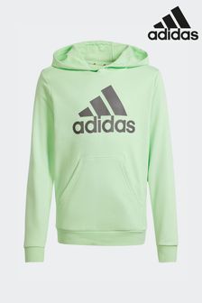 أخضر - هودي قطن من القطع الأساسية ملابس رياضية بشعار لوجو كبير من Adidas (568718) | 148 ر.ق
