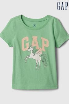 Gap Green Graphic Short Sleeve Crew Neck T-Shirt (Newborn-5yrs) (569066) | kr104