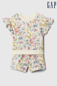 Gap Yellow Floral Flutter T-Shirt and Shorts Set (Newborn-5yrs) (569115) | €36