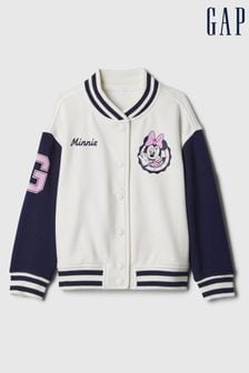 Gap White Disney Minnie Mouse Varsity Jacket (Newborn-5yrs) (569310) | €40