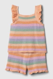 Gap Orange Stripe Crochet Outfit Set (Newborn-5yrs) (569331) | kr389
