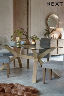 Oak & Glass 6 Seater Dining Table (569477) | €725