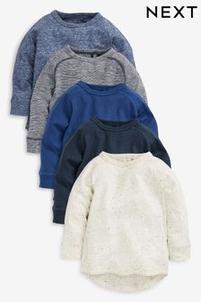 Blue 5 Pack Long Sleeve T-Shirts (3mths-7yrs) (569641) | kr241 - kr295