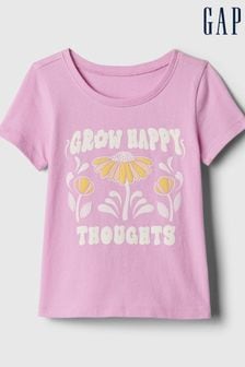 Rosa - Gap Kurzärmeliges Rundhals-T-Shirt mit Grafik (Neugeborenes - 5 Jahre) (569742) | 12 €
