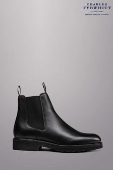 Charles Tyrwhitt Black Leather Rubber Sole Chelsea Boots (570044) | OMR103