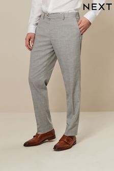 Grey Tailored Fit Textured Suit Trousers (570269) | $62
