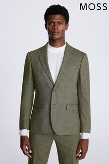 MOSS Skinny Fit Sage Herringbone Suit: Jacket