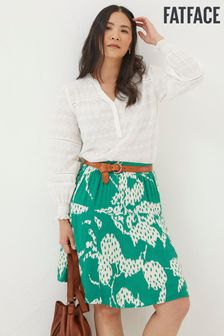 FatFace Green Wynne Textured Leaves Skirt (570732) | AED233