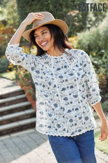 FatFace Flora Broderie Ditsy Blouse