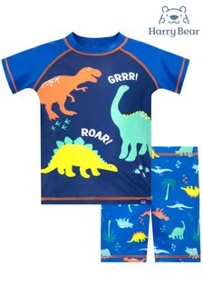 Harry Bear Blue Dinosaur Print Boys Two Piece Swim Set (570934) | 84 QAR