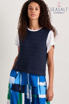 Seasalt Cornwall Blue Tepel Knitted Vest (571510) | SGD 108