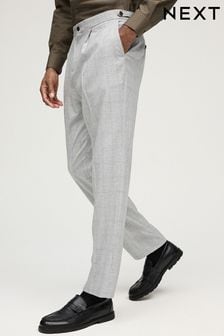 Grey Check Slim Fit Button Side Adjuster Trousers (571626) | $53