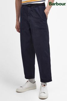 Barbour® Navy Tapered Fit Grindle Twill Utility Trousers (571892) | $248