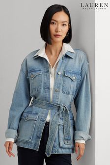 Lauren Ralph Lauren Світло-блакитна джинсова польова куртка з поясом (571917) | 13 103 ₴