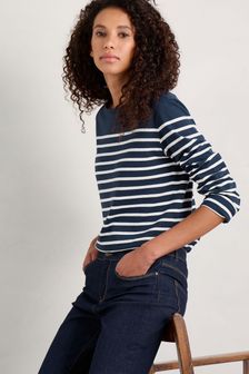 Seasalt Cornwall Navy Blue Sailor Top (572162) | €45