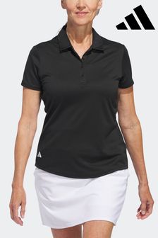 adidas Golf Womens Pale Blue Performance Solid Performance Short Sleeve Polo Shirt