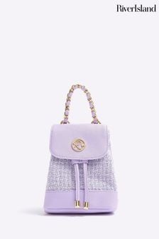 River Island Purple Girls Boucle Mini Backpack (572452) | kr400