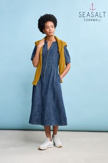 Seasalt Cornwall Blue Wightwick Denim Midi Dress (572570) | €129