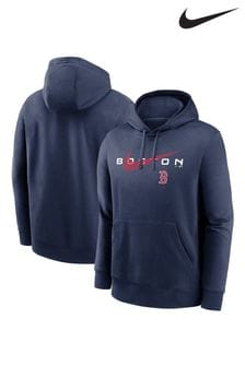 Czerwona polarowa bluza z kapturem Nike Boston Sox Swoosh zakładana przez głowę (572748) | 380 zł