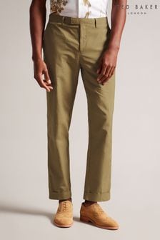 Ted Baker Slim Fit Natural Cleevet Cotton Linen Trousers (572783) | 130 €