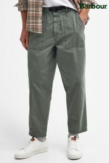 Barbour® Green Tapered Fit Grindle Twill Utility Trousers (572909) | AED631