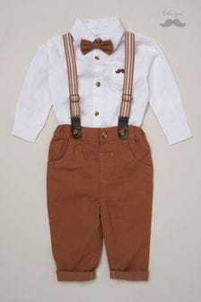 Little Gent Baby Mock Shirt Bodysuit and Braces Cotton Dungarees (573145) | Kč1,190