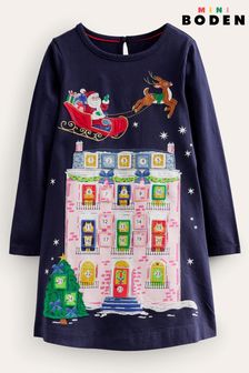 Boden Blue Advent Calendar Christmas Dress (573354) | SGD 72 - SGD 81