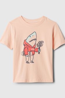Rosa - Gap Kurzärmeliges Rundhals-T-Shirt mit Grafik (Neugeborenes - 5 Jahre) (573792) | 12 €