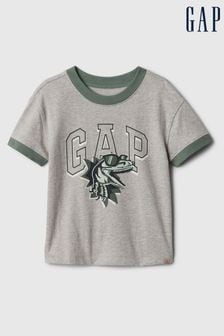Grün/Grau - Gap Kurzärmeliges T-Shirt mit Rundhalsausschnitt und Logo-Grafik (Neugeborenes - 5 Jahre) (573839) | 12 €