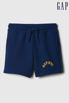 Albastru - Pantaloni scurți sport cu talie elastică și logo Gap (6 luni - 5 ani) (573934) | 72 LEI