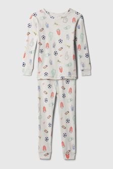 Gap Beige/Red Organic Cotton Graphic Print Pyjama Set (12mths-5yrs) (574144) | €26