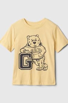 Gap Yellow Brannan Bear Graphic Short Sleeve Crew Neck T-Shirt (Newborn-5yrs) (574313) | kr104
