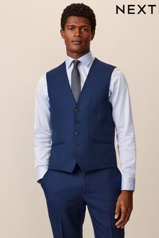 Bright Blue Textured Suit: Waistcoat (574476) | 206 SAR