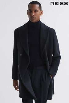 Reiss Navy Timpano Wool Blend Double Breasted Epsom Coat (574510) | €530
