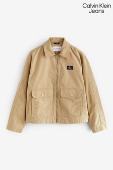Коричневая укороченная куртка для офиса Calvin Klein Jeans (574517) | €112