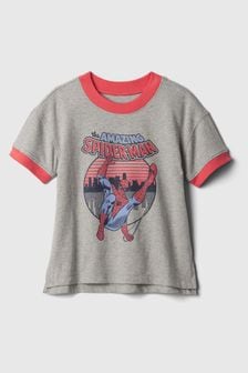 Gap Grey Marvel Graphic Short Sleeve Crew Neck T-Shirt (6mths-5yrs) (574855) | €13.50