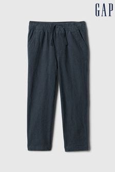 Blue - Gap Linen Blend Tapered Pull On Trousers (6mths-5yrs) (574895) | kr460