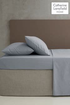 Catherine Lansfield Grey Percale Flat Sheet (574904) | €22 - €27