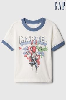 Gap White Marvel Graphic Short Sleeve Crew Neck T-Shirt (6mths-5yrs) (574912) | €17