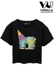 Vanilla Underground Black MTV Cropped T-Shirt (574935) | 115 SAR