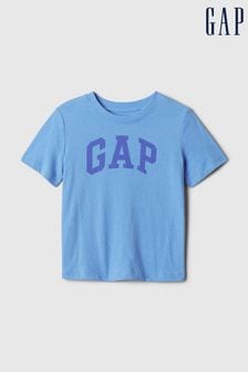 Bleu - T-shirt Gap à manches courtes avec logo à col ras du cou (nouveau-né à 5 ans) (575072) | €9