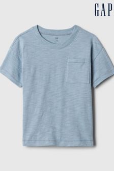 Marga azul claro - Camiseta de manga corta con cuello redondo y bolsillo (recién nacido-5 años) de Gap (575158) | 8 €