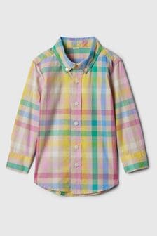 Gap Yellow and Pink Organic Cotton Check Long Sleeve Shirt (12mths-5yrs) (575160) | €28