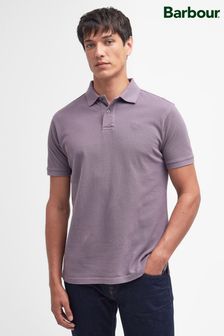 Barbour® Purple Slate Washed Classic Pique Polo Shirt (575194) | 370 QAR