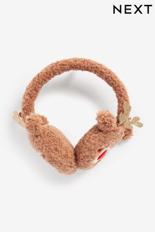 Natural Brown Christmas Reindeer Earmuffs (575221) | €13