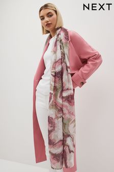 Marmordruck, Pink - Leichter Schal mit Folienmuster (575481) | 21 €