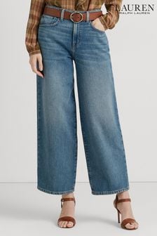 Niebieskie jeansy Lauren Ralph Lauren z wysokim stanem i szerokimi nogawkami (575538) | 595 zł