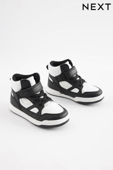 Monochrome Elastic Lace Touch Fastening High Top Trainers (575968) | $38 - $46