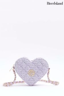 River Island Purple Girls Boucle Heart Xbody Bag (576015) | €25